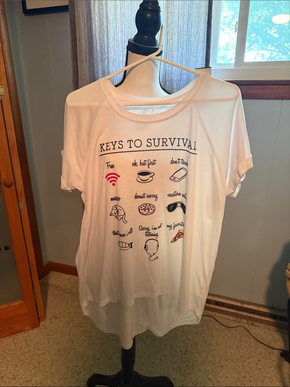 Freeze White Graphic Tee with Black Print